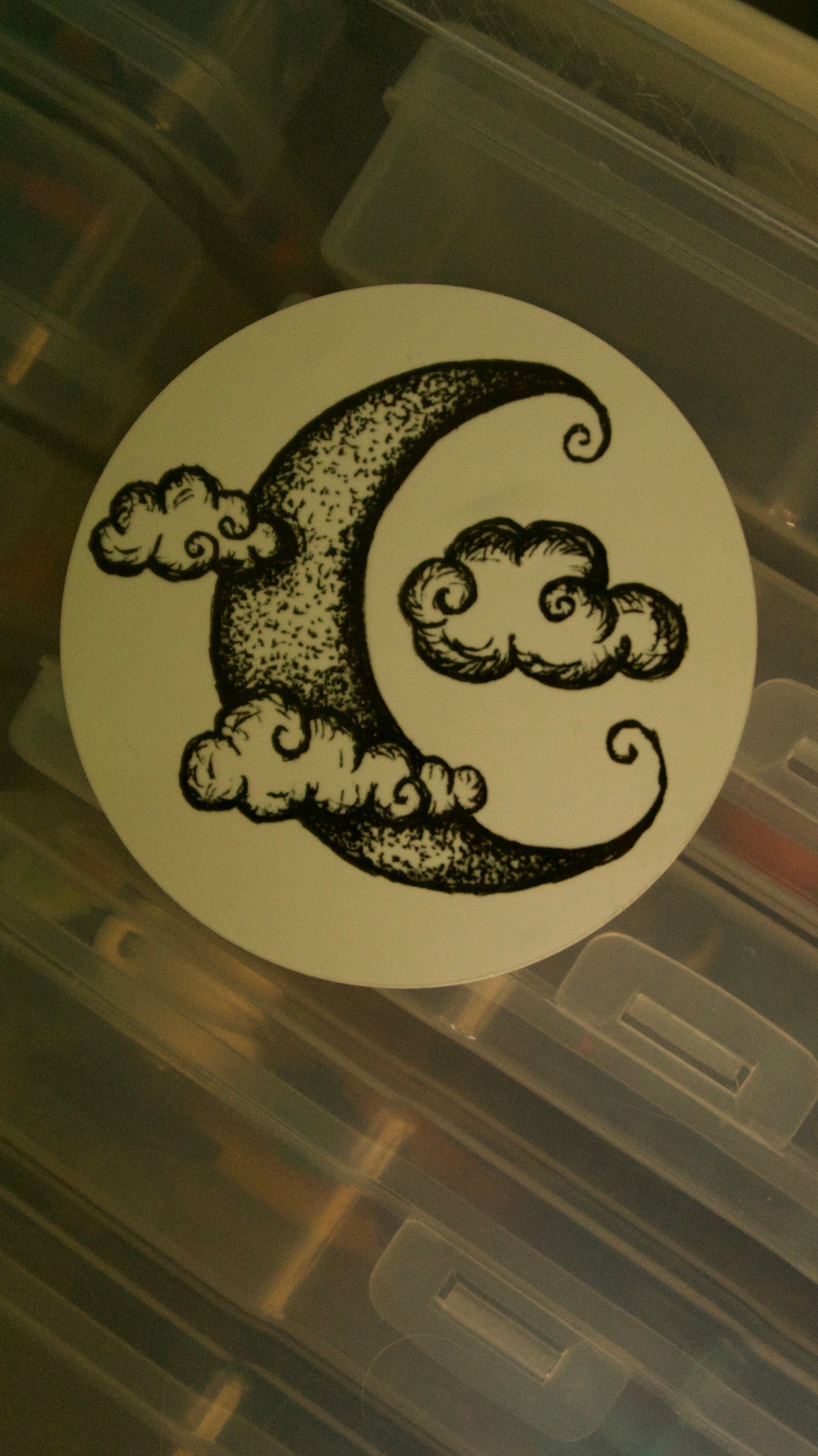 Moon w/ Clouds Sticker