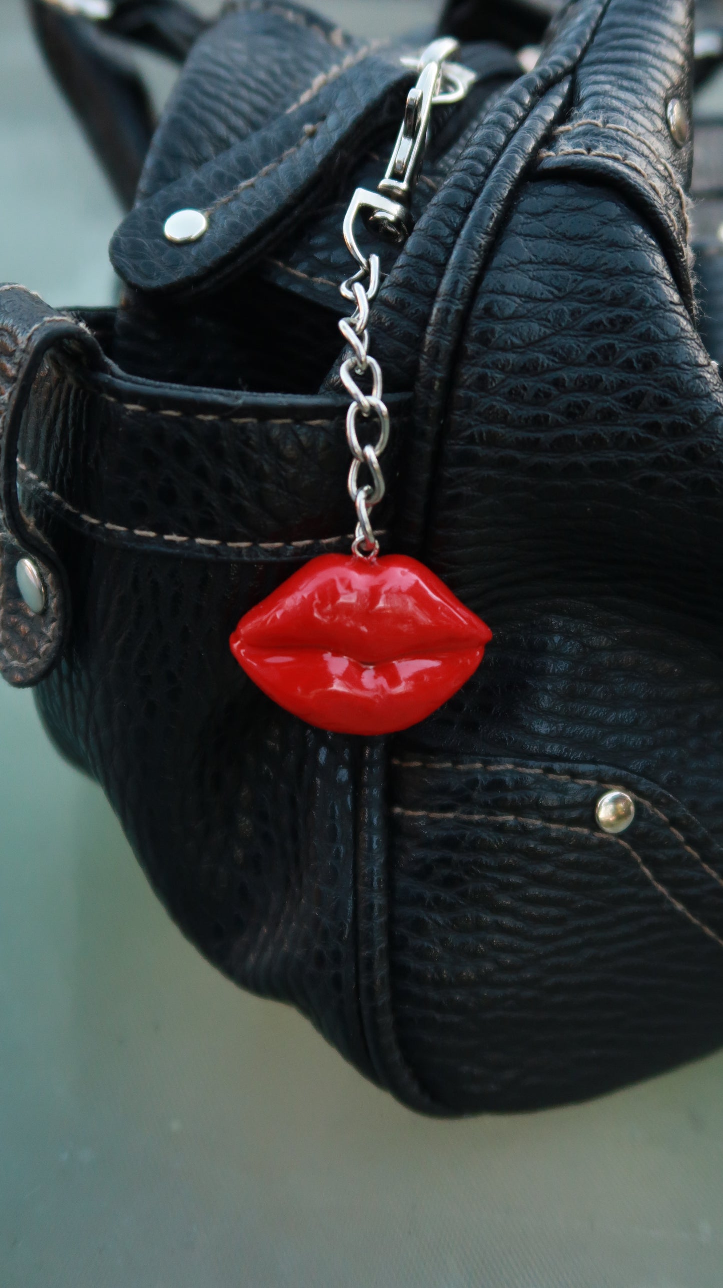 Red Lip Bag Charm