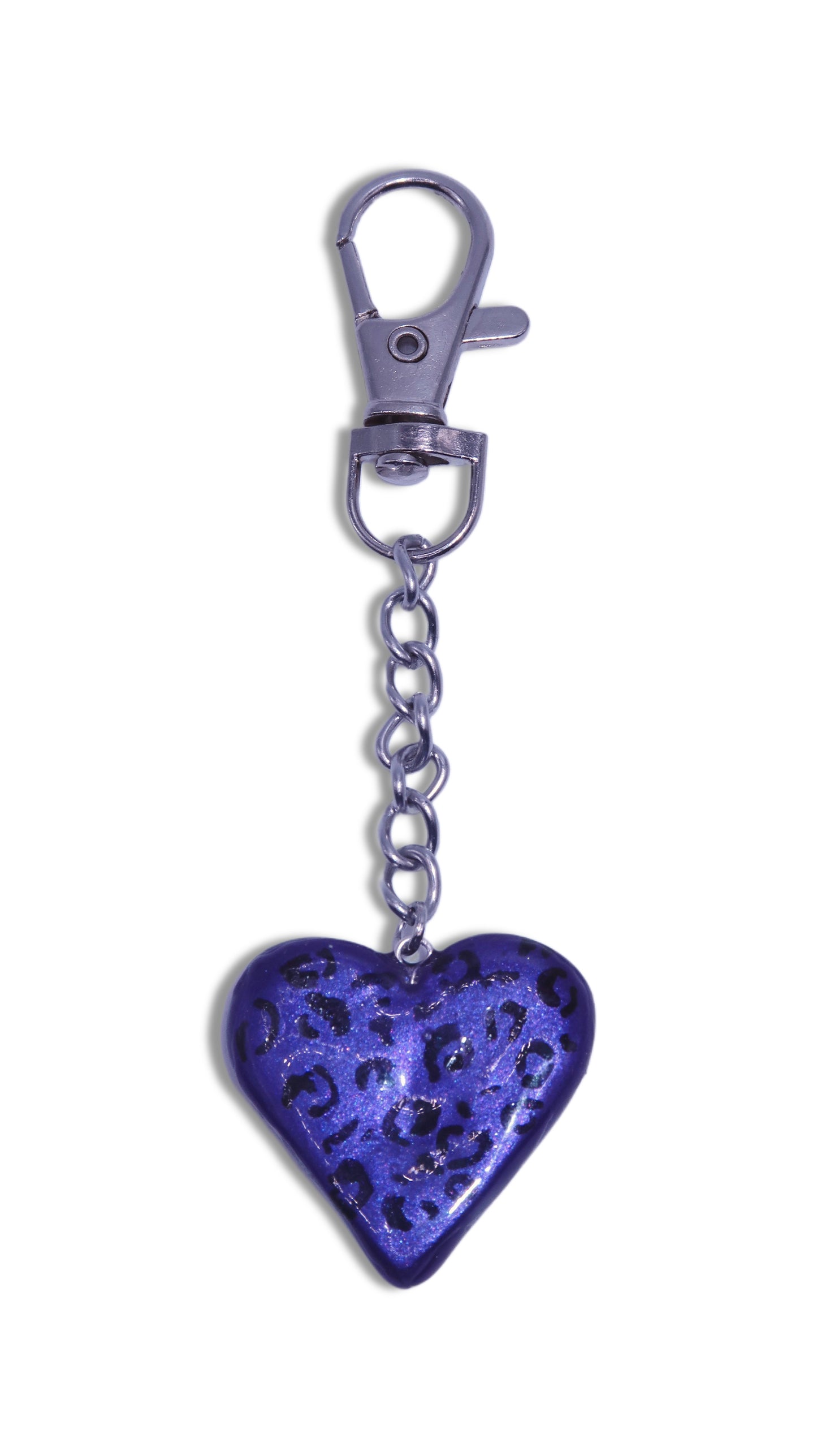 Leopard Print Heart Bag Charm
