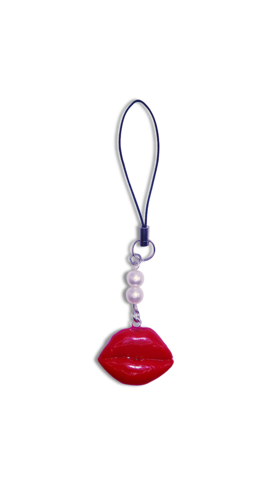 Red Lip Phone Strap Charm