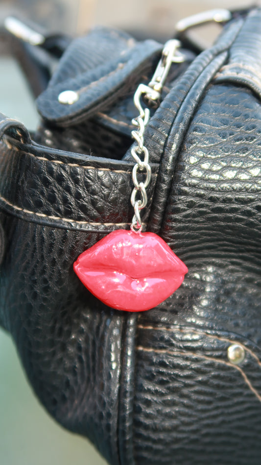 Red Lip Bag Charm