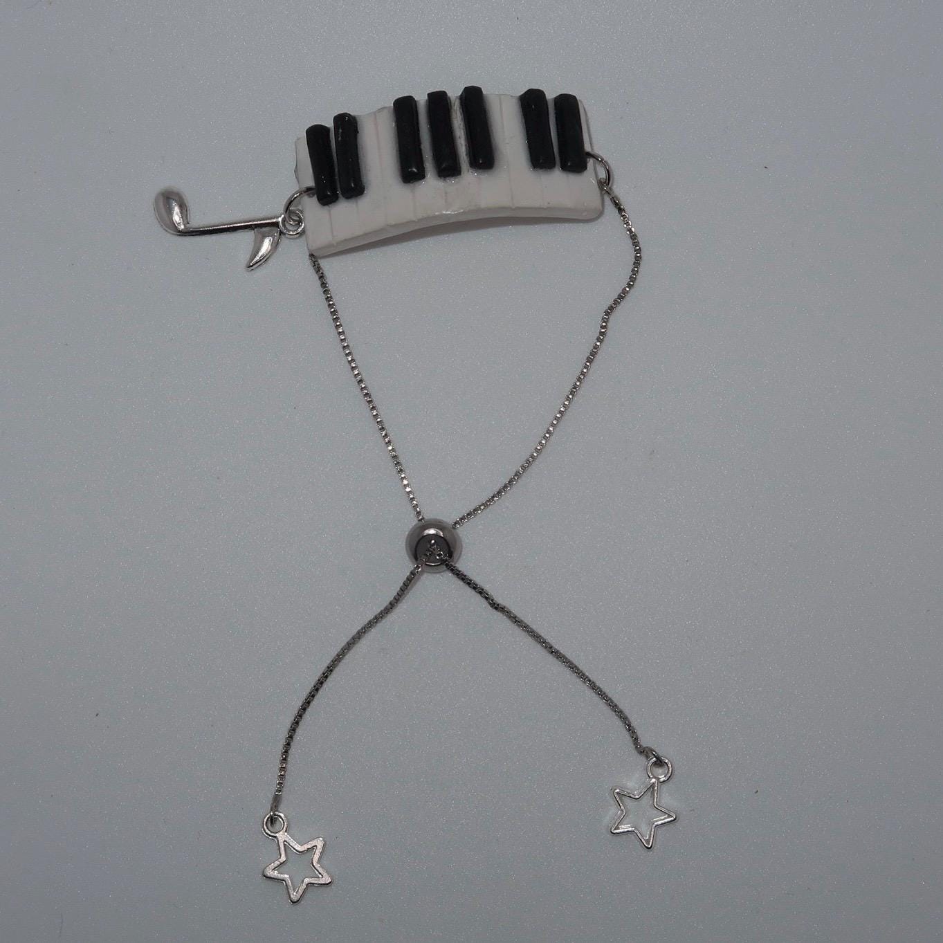 Adjustable Piano Key Slider Bracelet