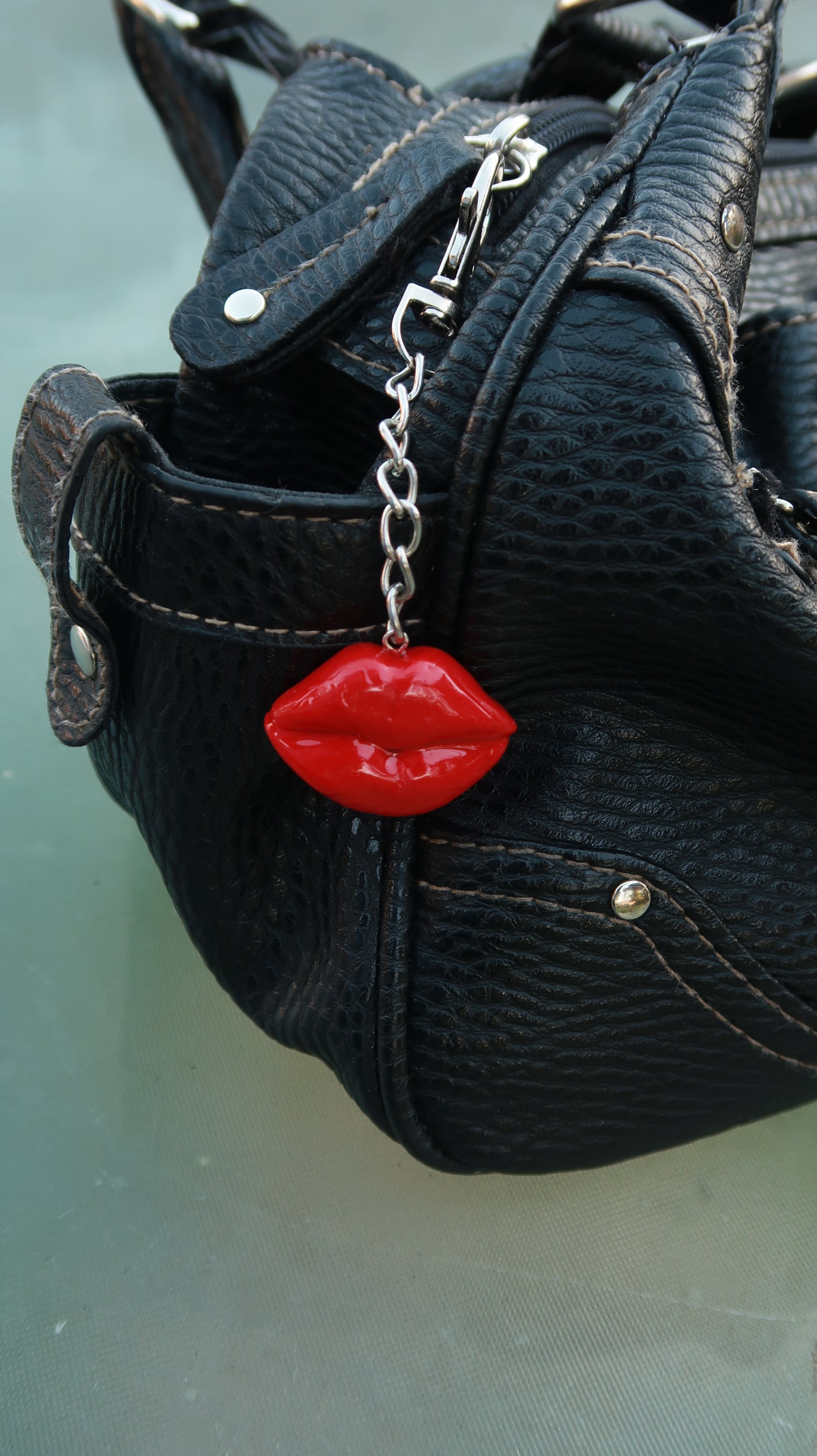 Red Lip Bag Charm