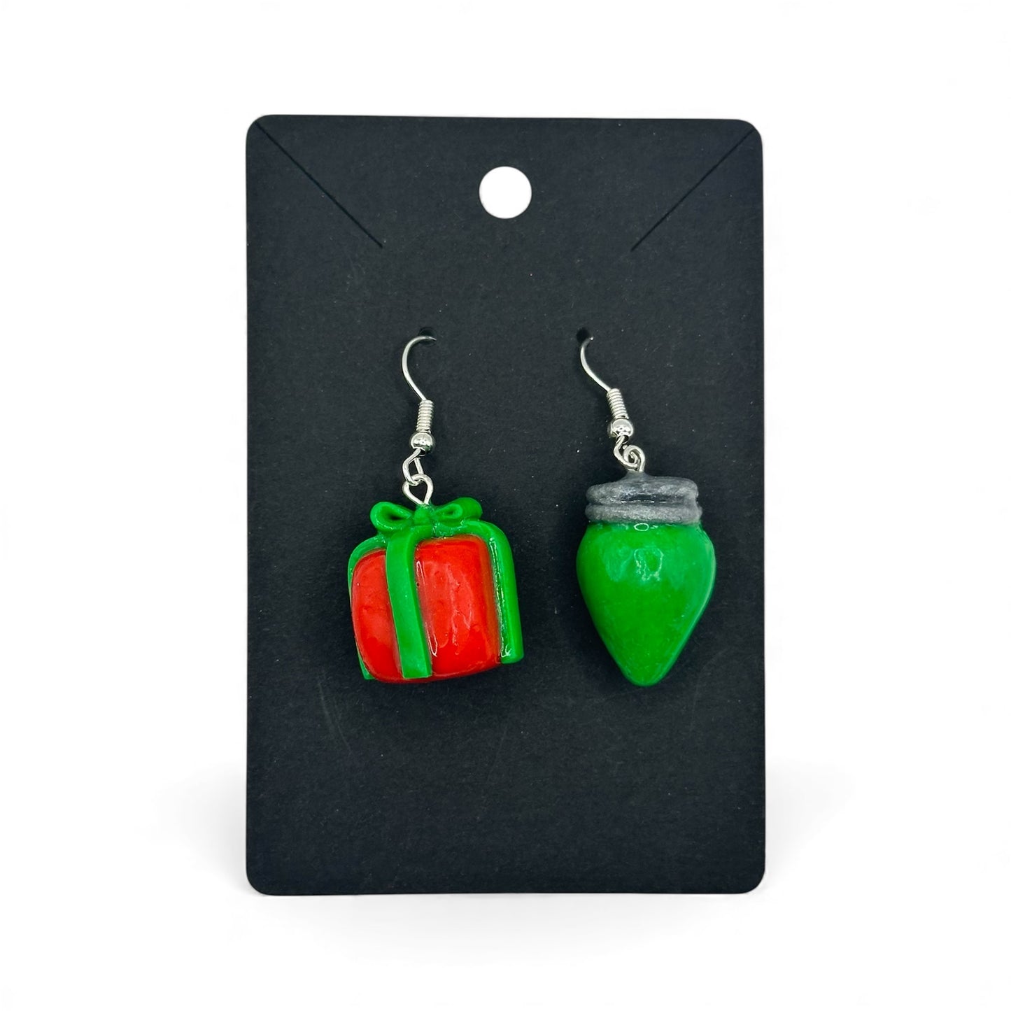 Christmas Gift and Light Bulb Earrings