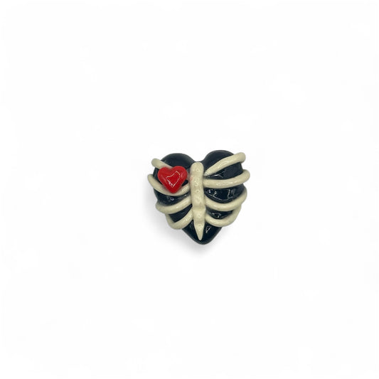 Skeleton Heart Button Cover
