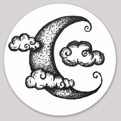 Moon w/ Clouds Sticker