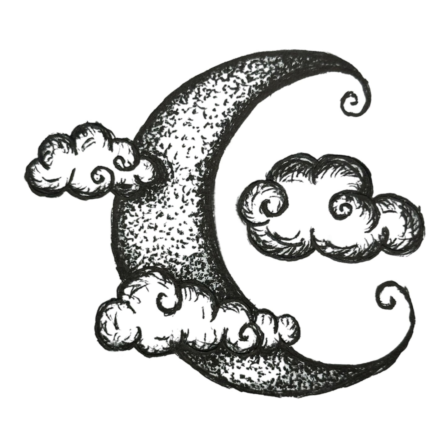 Moon w/ Clouds Sticker