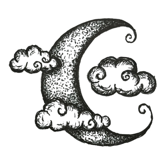 Moon w/ Clouds Sticker