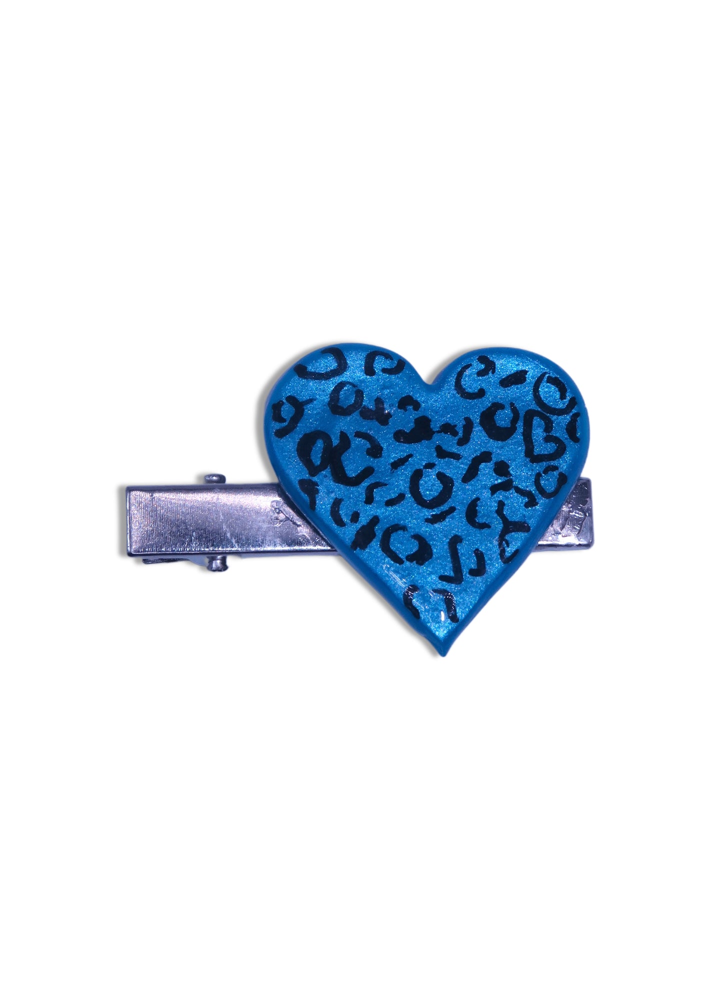 Leopard Print Heart Hair Clip