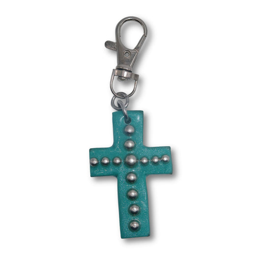 Studded Cross Bag Charm