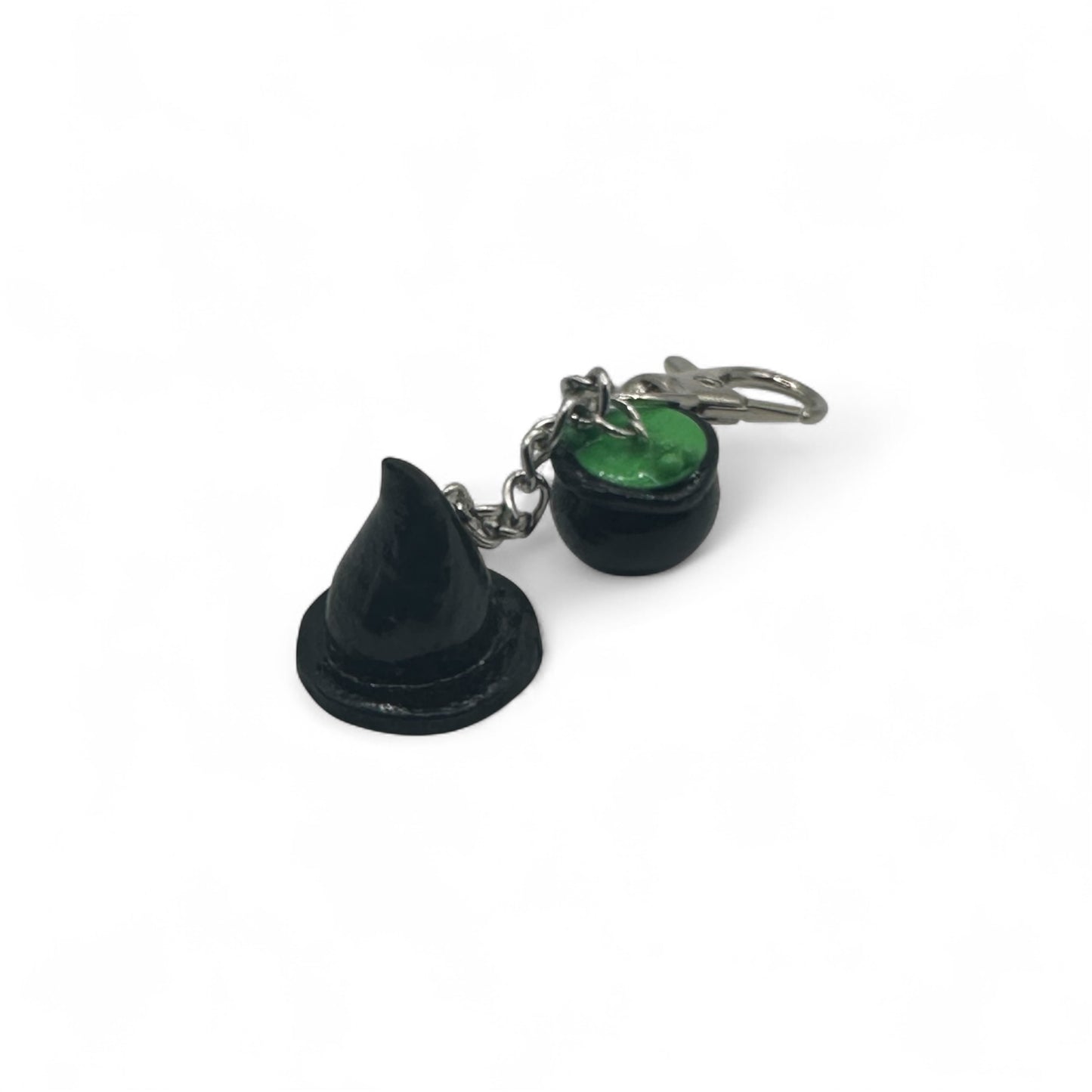 Witch Hat and Cauldron Keychain