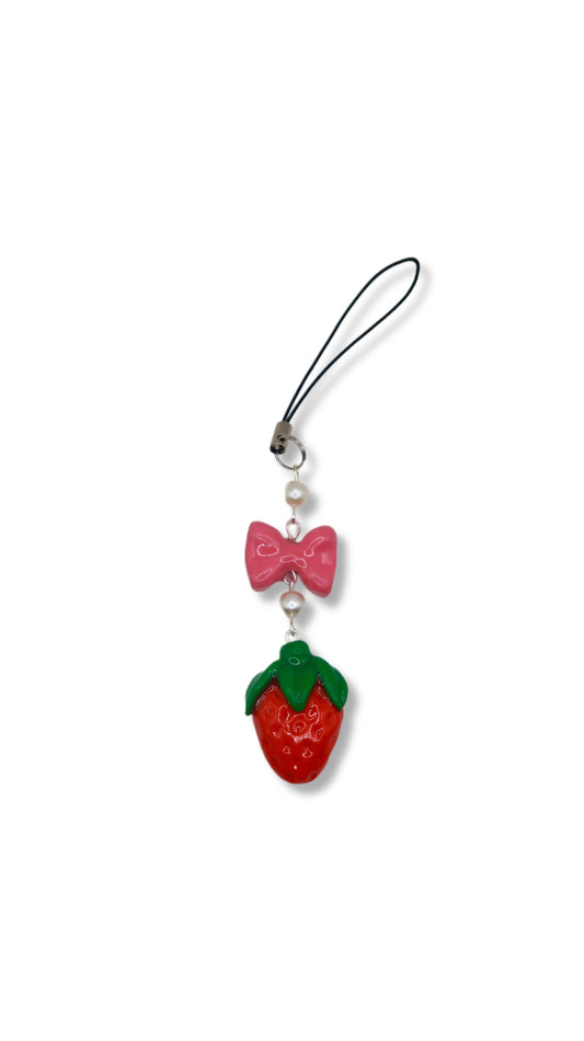 Strawberry Phone Strap Charm