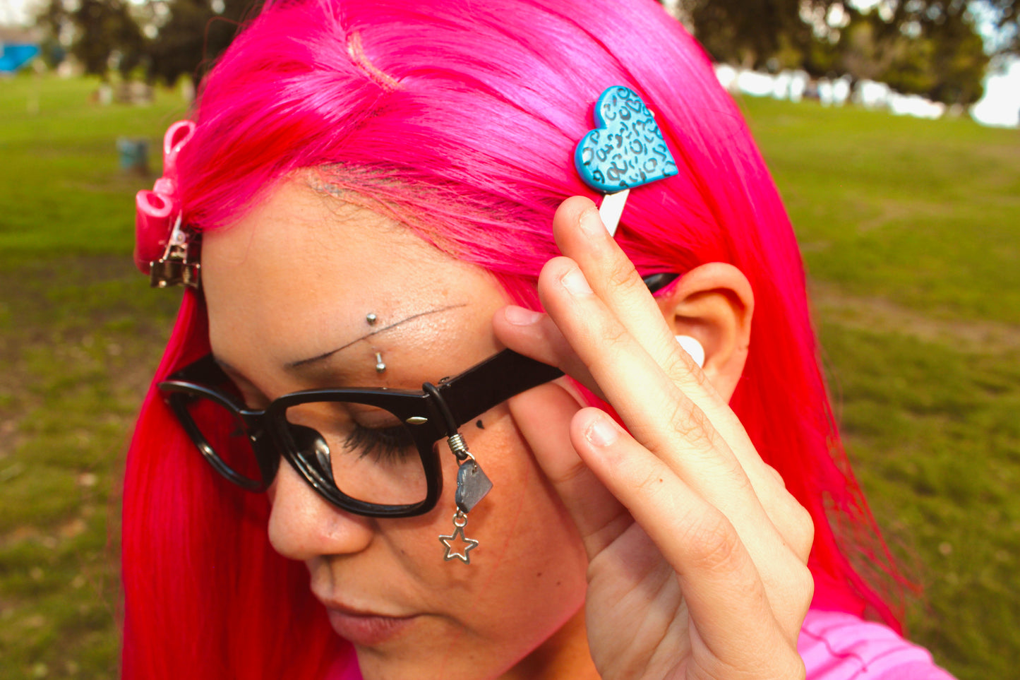 Leopard Print Heart Hair Clip
